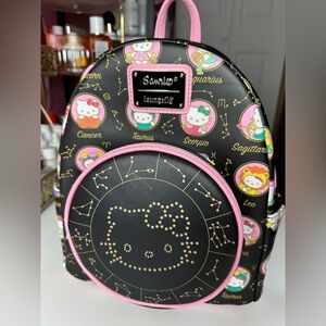 Loungefly Black and Pink Hello Kitty Zodiac Backpack